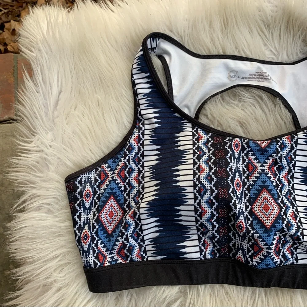 C Active Aztec Print Sports Bra